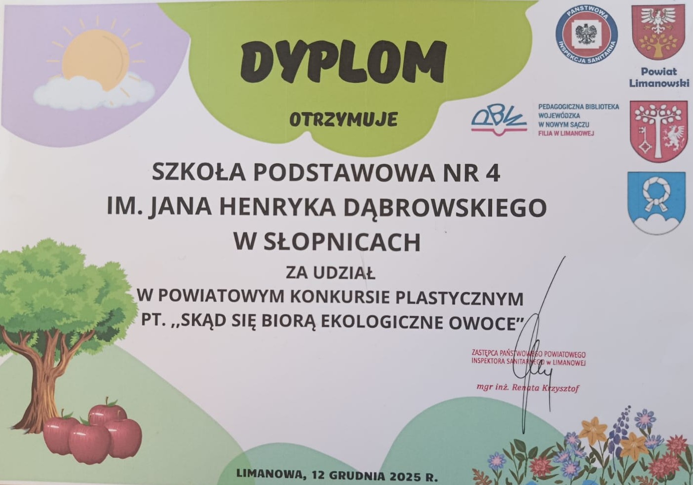 ROZSTRZYGNIĘCIE SZKOLNEGO ETAPU KONKURSU ,,OZDOBA CHOINKOWA