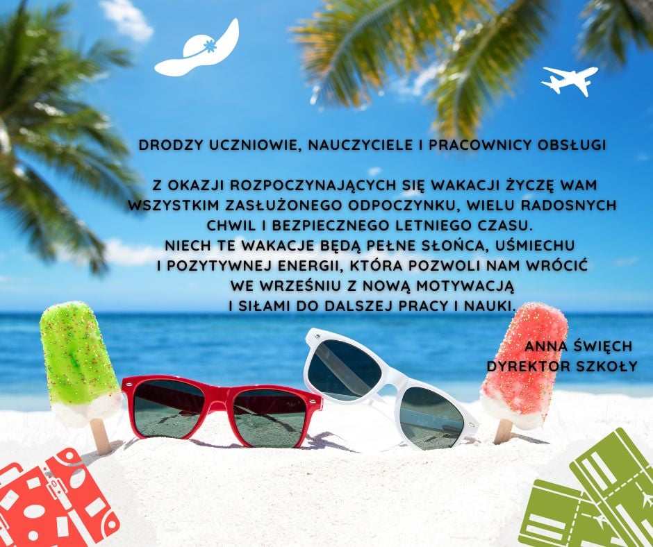 Życzenia na wakacje